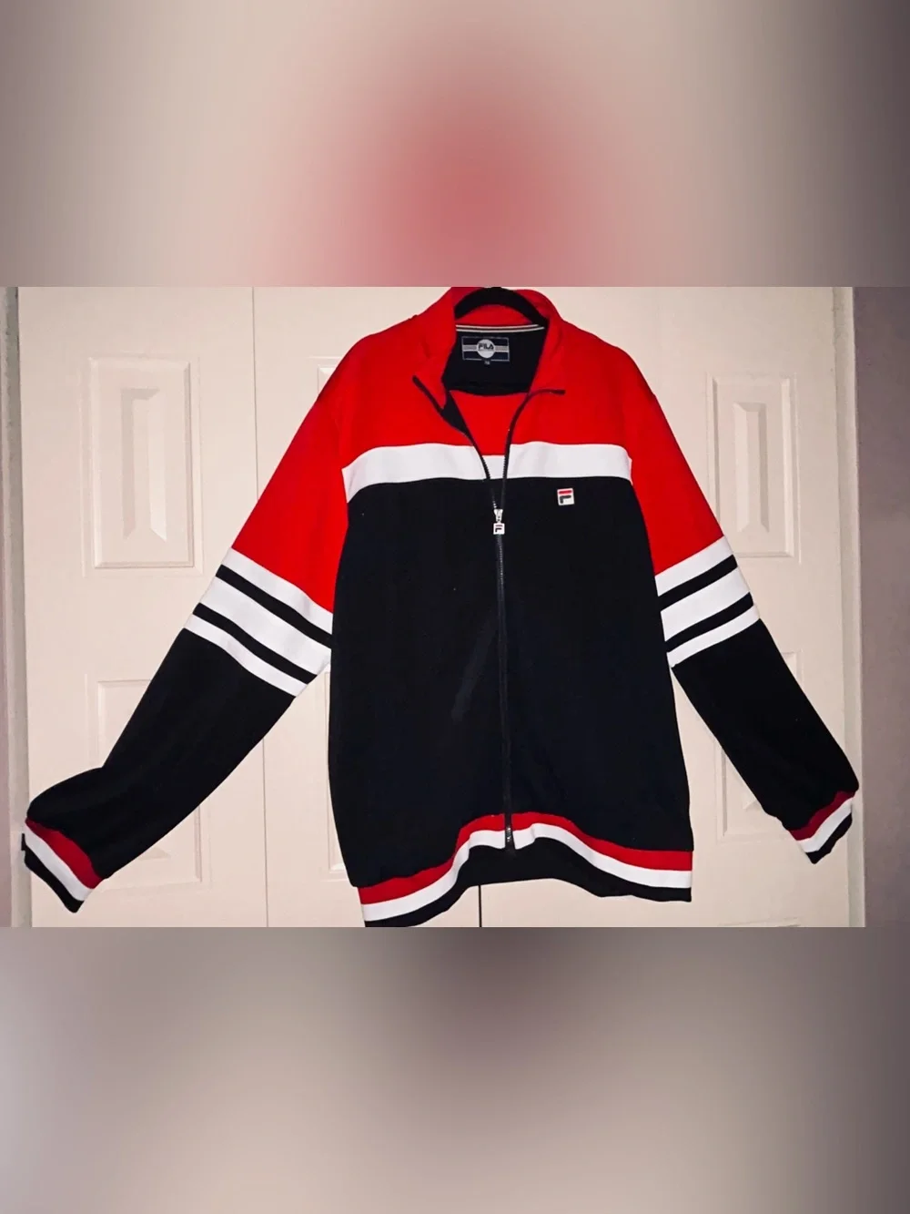 Men’s  Fila Red, Black & White Zip-Front Athletic Jacket size 2X